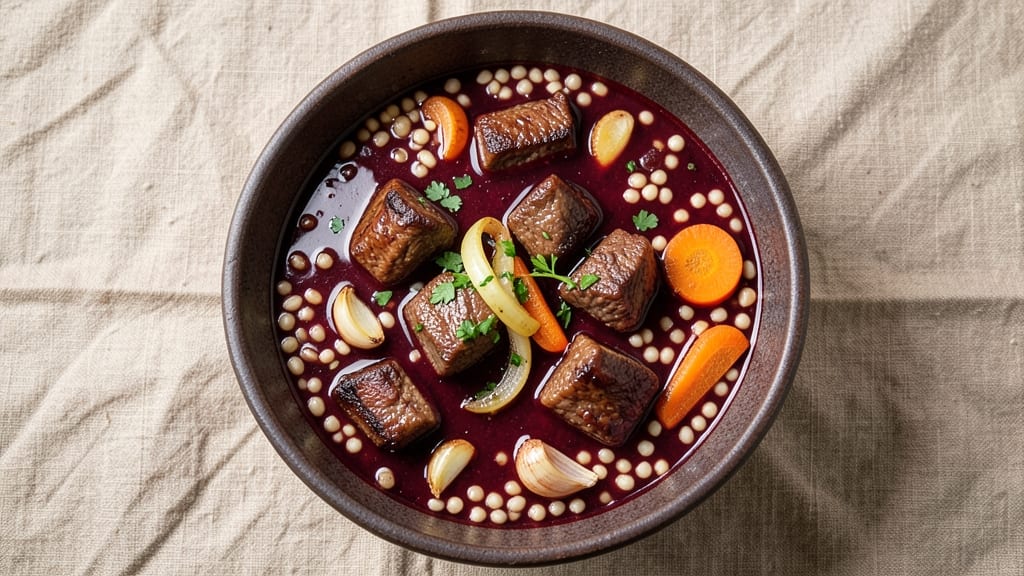 Beef Barley Soup Recipe With Red Wine: Deep Umami Richness From Slow-Simmered Beef