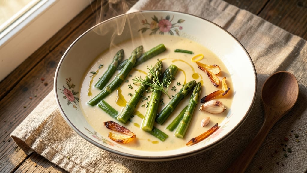 Asparagus Soup Recipe Dairy Free: Silky Smooth With Crispy Celery Crowns
