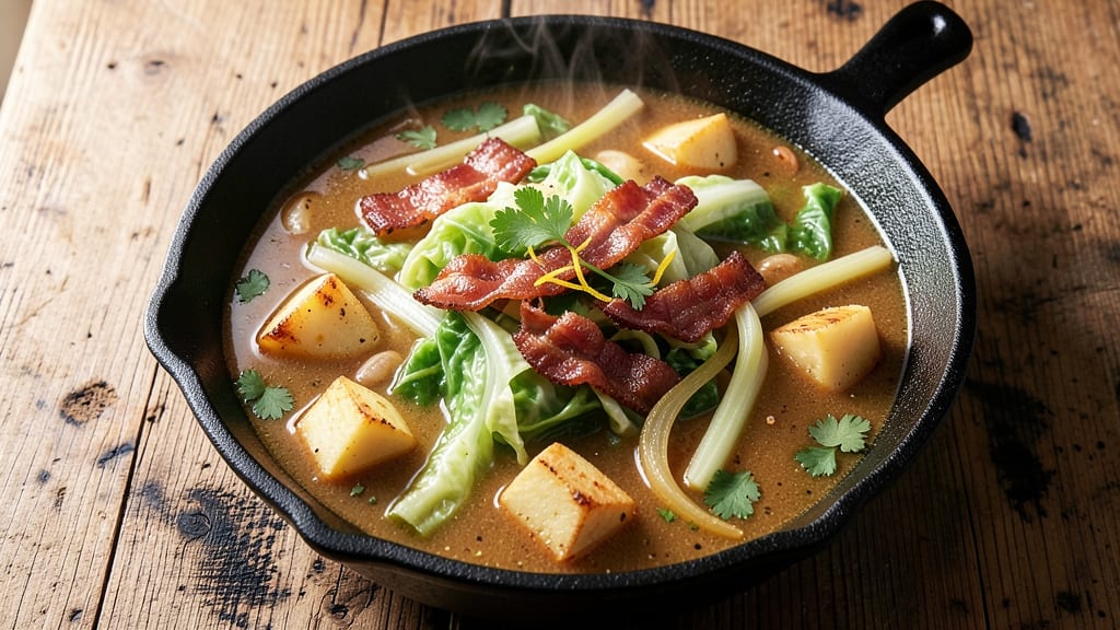 Abram Anderson's Cabbage Soup Recipe: Smoky Bacon and Celery Crown Crunch