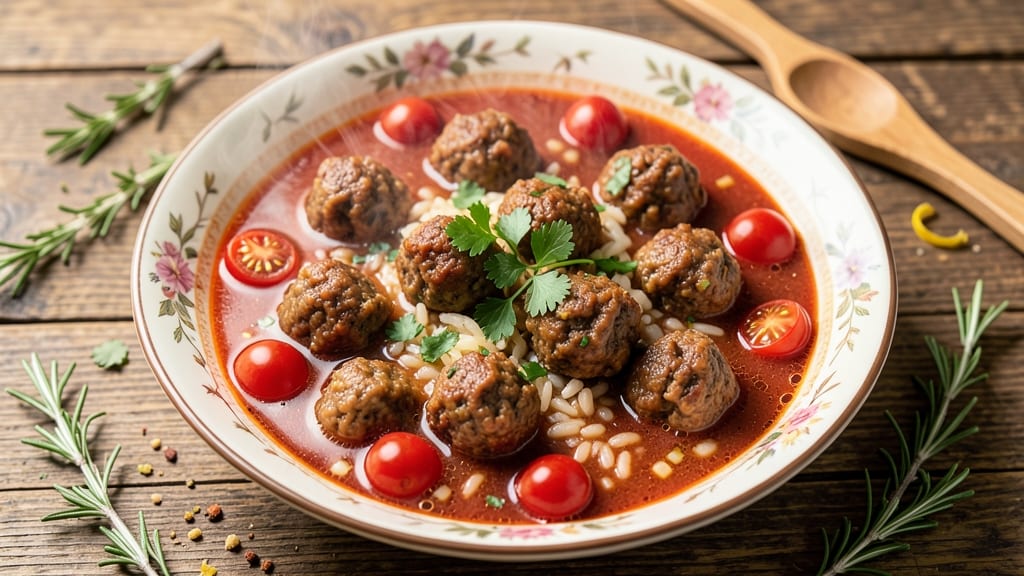 Albondigas Soup Recipe With Ground Turkey: Warm Spiced Meatballs in Herby Tomato Broth