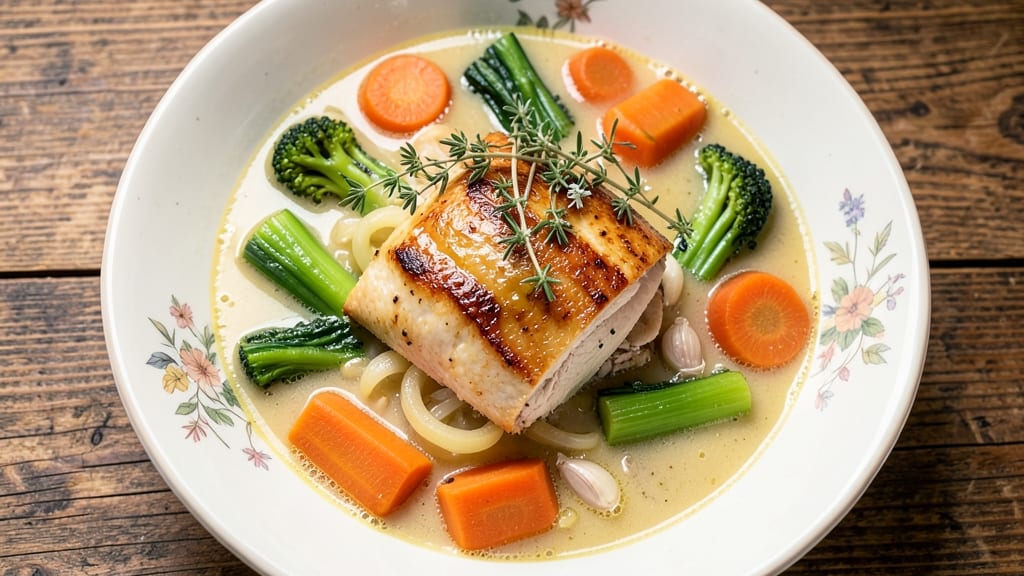 Aldi Chicken Soup Recipe: Crispy Celery Crowns Over Savory Herb Broth