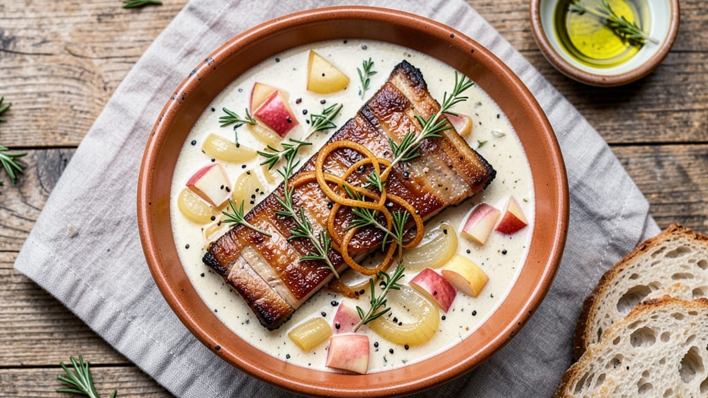 Apple Pork Ribs Soup Recipe: Smoky Apple-Caramelized Ribs in Velvety Herb Broth