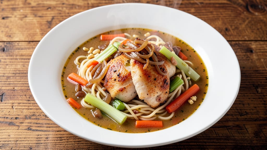 Binging With Babish Chicken Noodle Soup Recipe: Slow-Simmered Comfort with Crispy Celery Crowns
