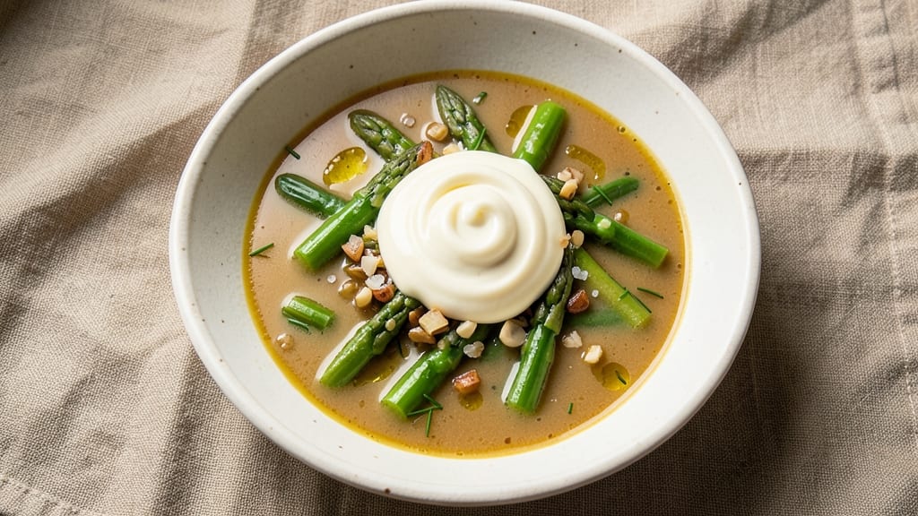 Asparagus and Heavy Cream Soup Recipe: Velvety Texture With Crispy Topping Twist