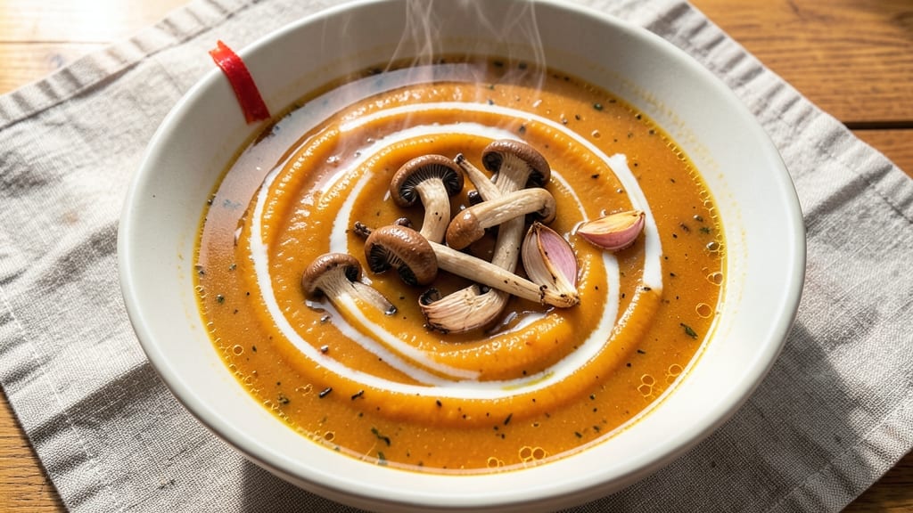 Asian Pumpkin Soup Recipe: Spiced Coconut Cream With Crunchy Toasted Seeds