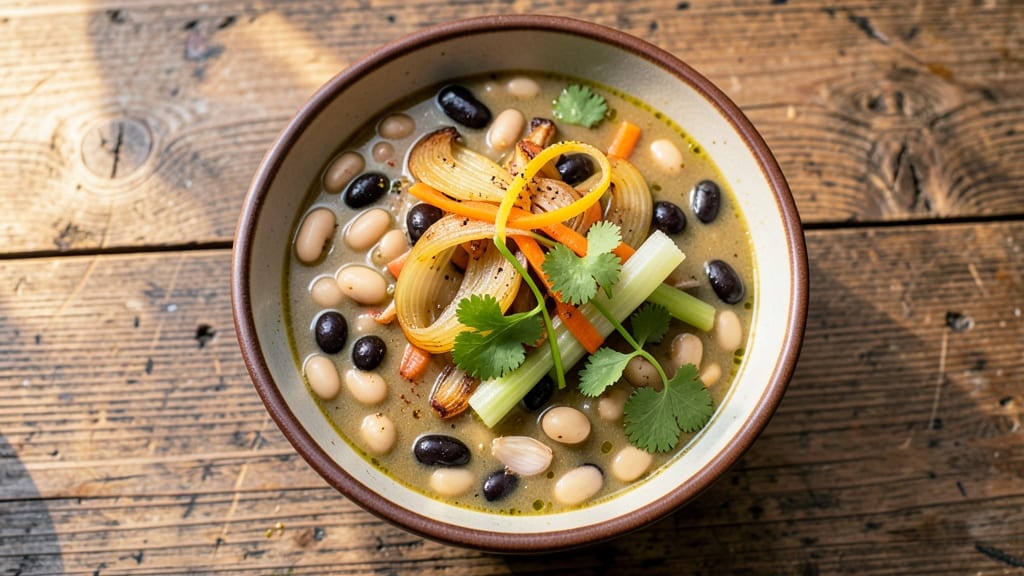 Bean Soup From Scratch Recipe: Homemade Richness With Crispy Celery Crowns