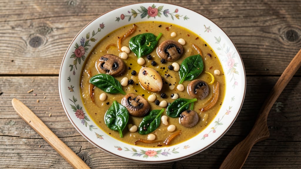Best Spinach Soup Recipe Ever Without Cream: Garlicky Roasted Base With Nutty Toasted Crunch