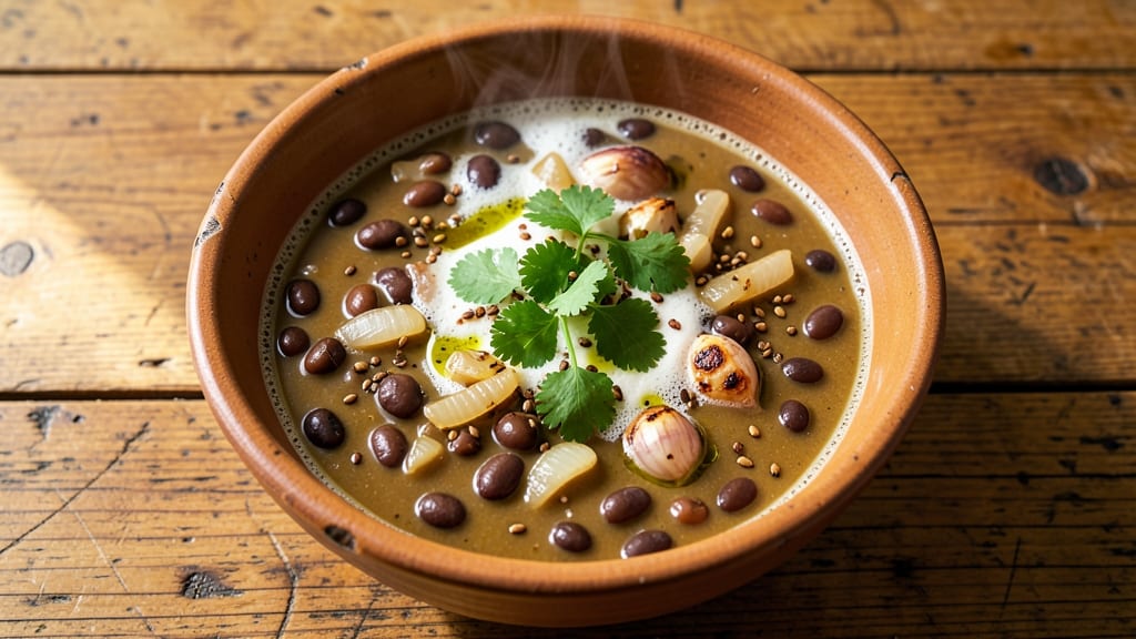 Black Bean Soup Recipe Ina Garten: Smoky Chipotle and Cumin Velout with Crispy Tortilla Crowns