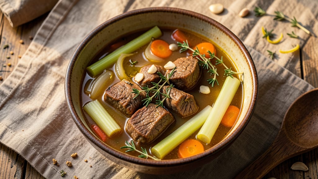 Beef Vegetable Soup Recipe From Scratch: Homestyle Richness With Crisp Celery Crowns