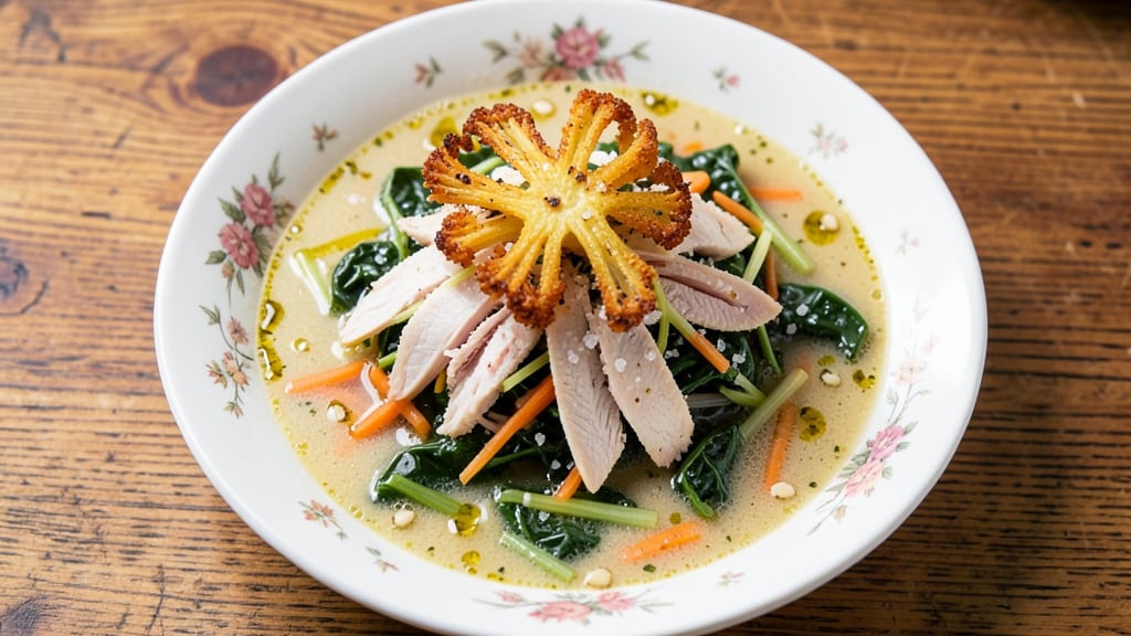 Authentic Italian Wedding Soup Recipe With Escarole: Crispy Celery Crowns Over Broth-Infused Greens