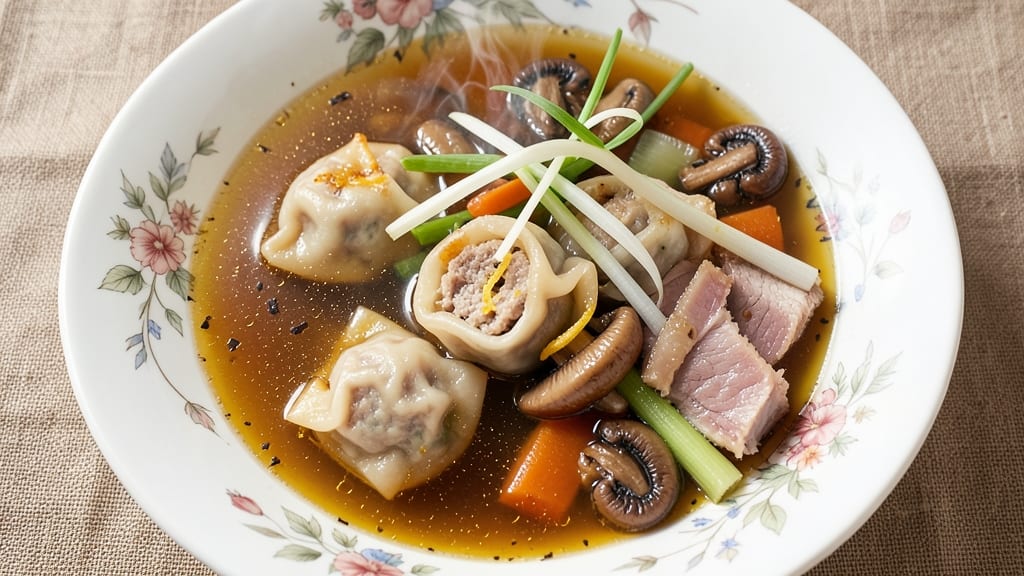 Best Wonton Soup Recipe From Scratch: Homemade Wonton Crunch Over Rich Pork Broth