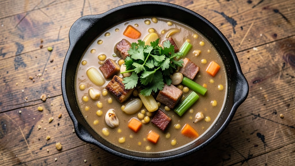 Uncle Bill's Split Pea Soup Recipe: Smoky Ham and Celery Crown Crunch