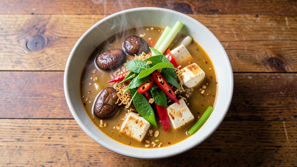 Authentic Vegetarian Tom Yum Soup Recipe: Zesty-Lemony Balance With Mushroom Umami