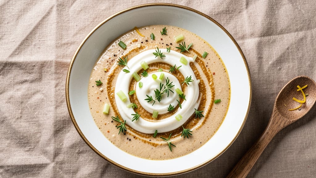 Cream of Chicken Soup Sauce Recipe: Velvety Velouté With Crispy Celery Garnish