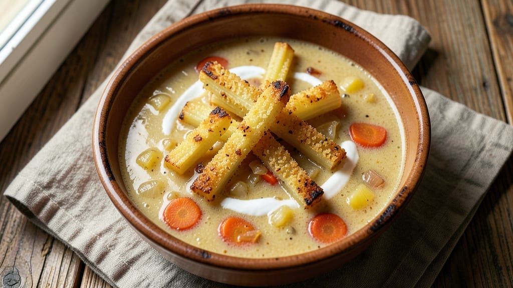 94th Aero Squadron Beer Cheese Soup Recipe: Creamy Gruyere and Celery Crown Crunch
