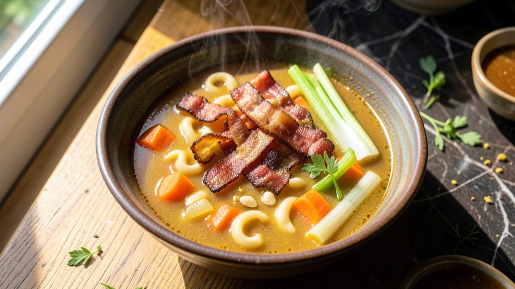 Disney-Inspired Bacon Cheddar Ale Soup Recipe: Smoky Cheese Swirls and Crispy Bacon Bits