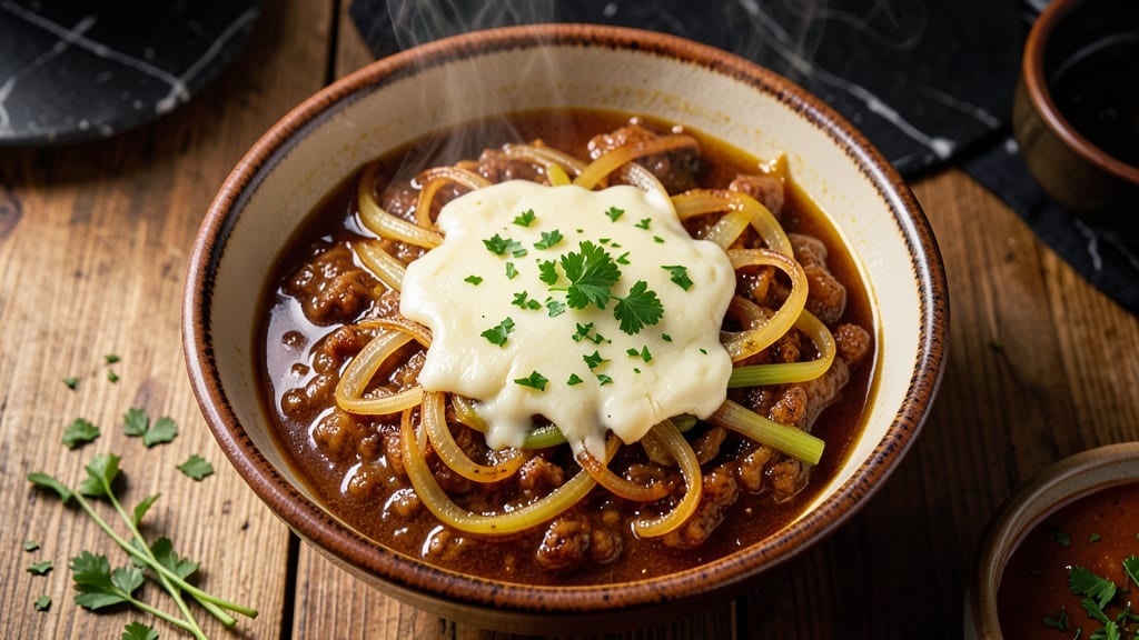 Applebee's Onion Soup Recipe: Crispy Celery Crowns Over Melty Gruyère Velout