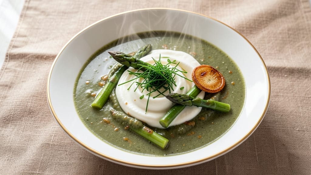 Best Cream of Asparagus Soup Recipe Ever: Velvety Green Richness With Crispy Herb Garnish