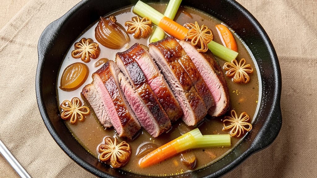 Beef Roast Onion Soup Recipe: Caramelized Onions and Crispy Celery Crowns