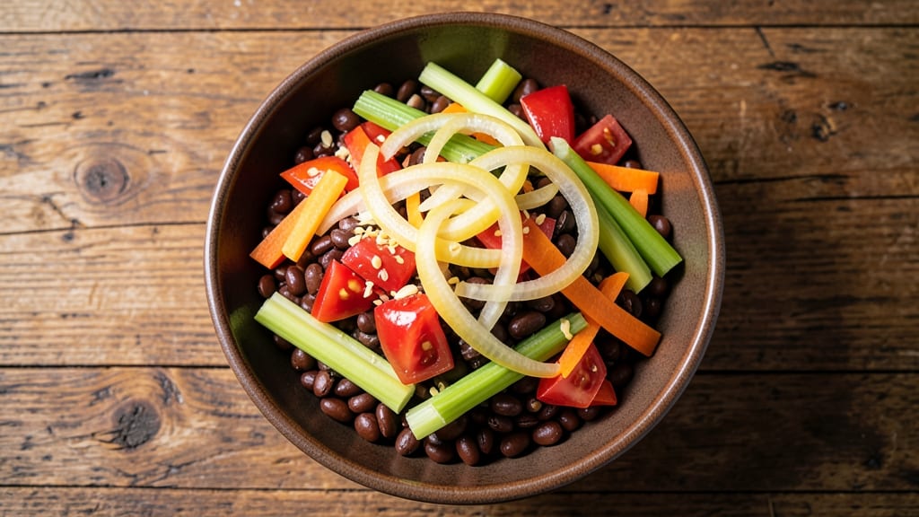 Beanland Soup Mix Recipe: Crispy Celery Crowns Over Smoky Tomato-Bacon Base
