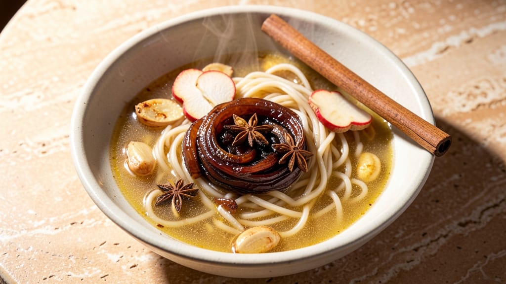 Asian Noodle Soup Broth Recipe: Fragrant Ginger-Turmeric Base With Silky Rice Noodles
