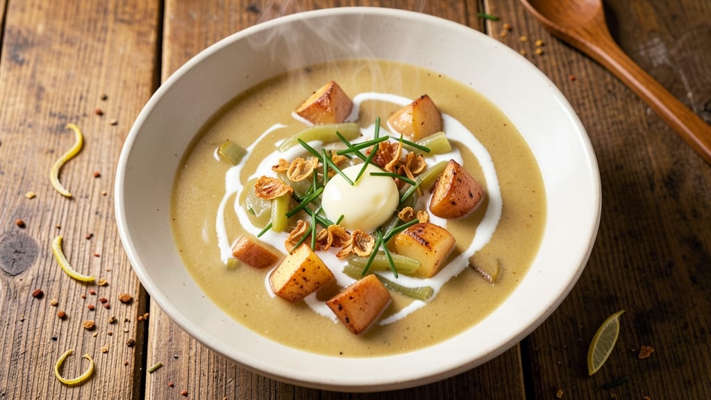 Baked Potato Leek Soup Recipe: Velvety Texture With Crispy Topping Twist