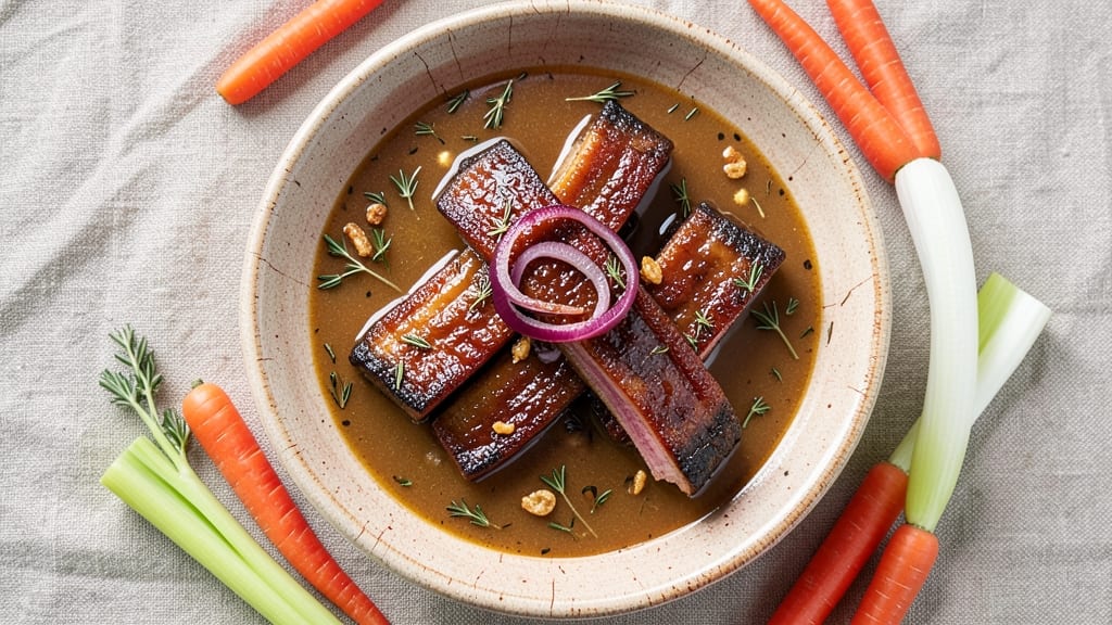 Beef Back Ribs Soup Recipe: Smoky Bone Broth With Celery Crown Crunch