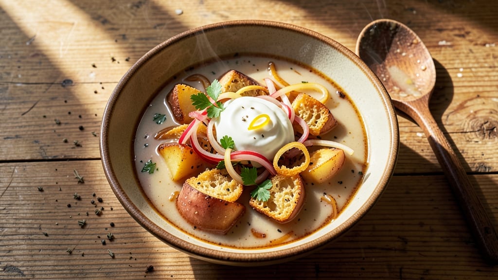 Amish Potato Soup With Rivels Recipe: Homestyle Crunch Meets Creamy Velvety Depth