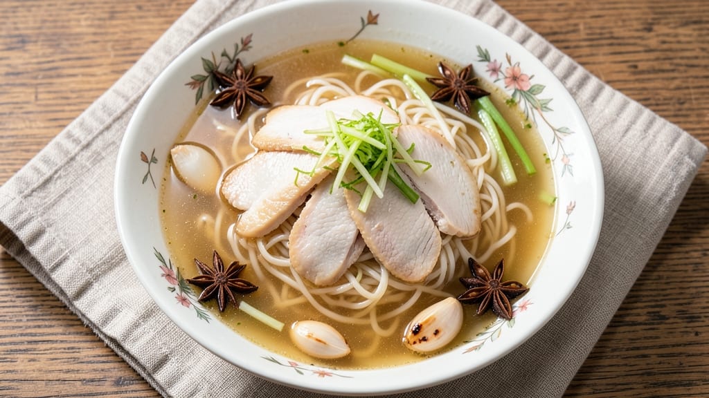 Asian Chicken Stock Soup Recipe: Fragrant Ginger-Lime Broth with Silky Rice Noodles