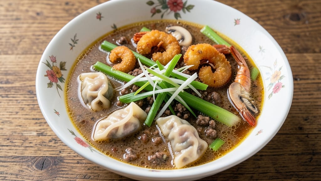 Authentic Wor Wonton Soup Recipe: Crispy Celery Crowns Over Silky Pork Broth